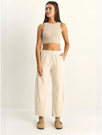 Pantalones de pernera recta con cintura elástica y bolsillos lucci