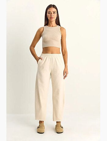 Pantalones de pernera recta con cintura elástica y bolsillos lucci