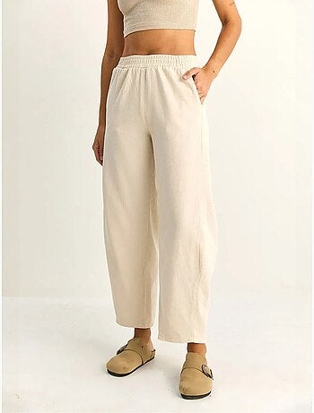 Pantalones de pernera recta con cintura elástica y bolsillos lucci