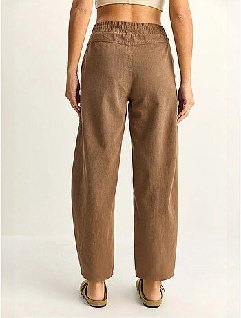 Pantalones de pernera recta con cintura elástica y bolsillos lucci
