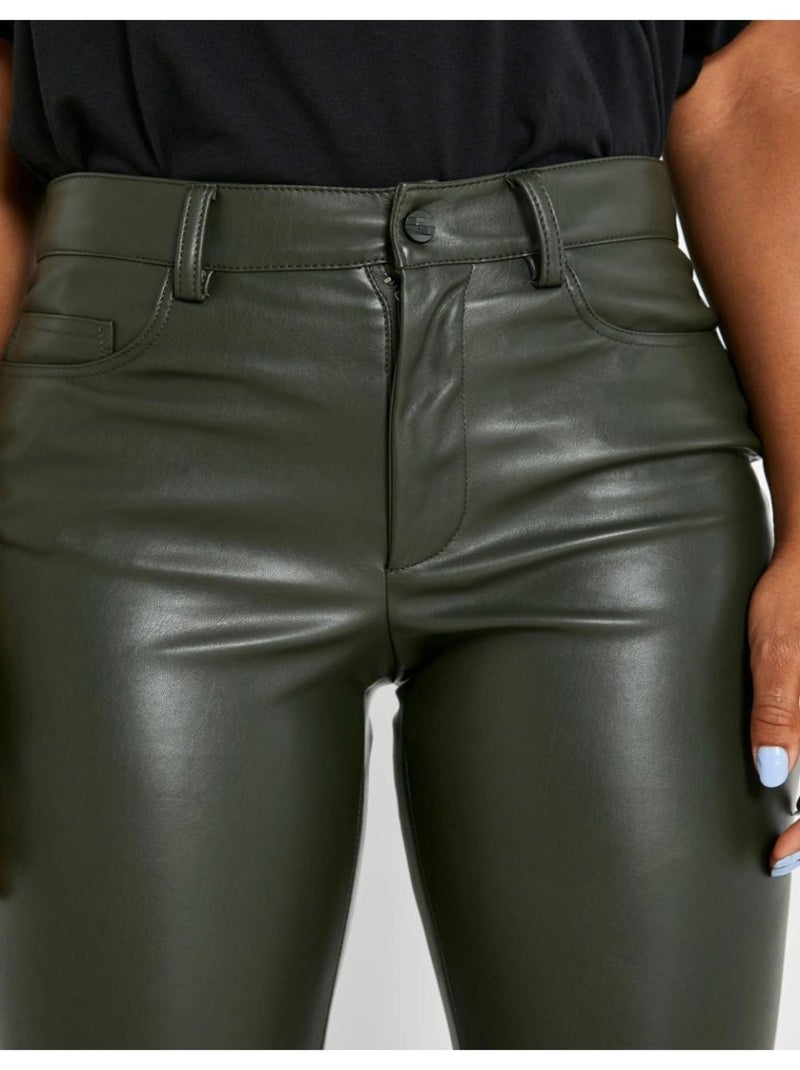 Pantalones de piel sintética Noisy May Verde - Kiabi