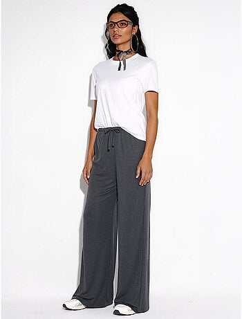 Pantalones de pierna ancha con cordón busem