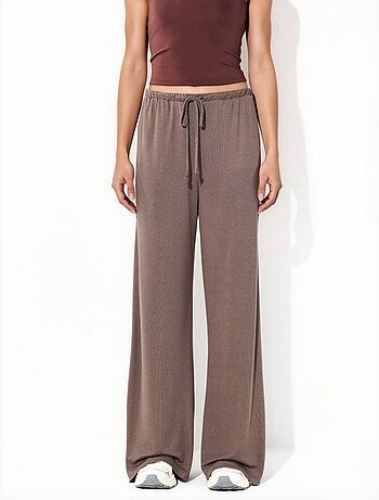Pantalones de pierna ancha con cordón busem