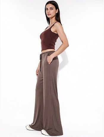 Pantalones de pierna ancha con cordón busem
