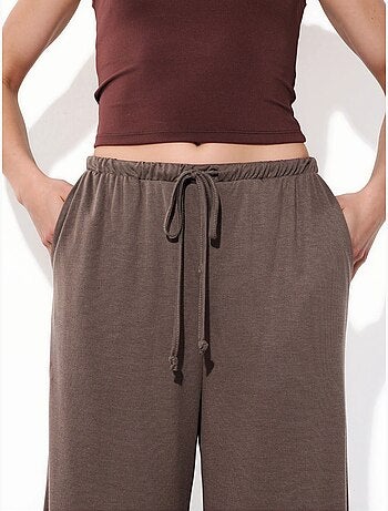 Pantalones de pierna ancha con cordón busem
