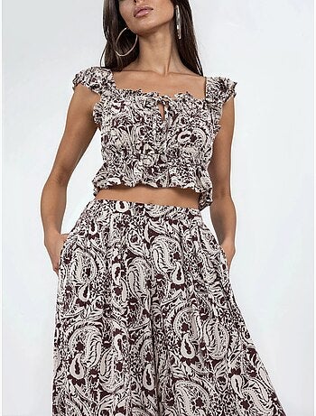 Pantalones de pierna ancha con estampado de cachemira busem