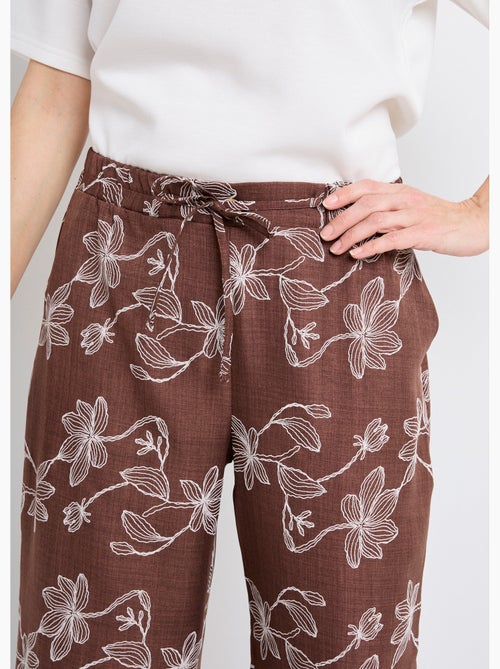 Pantalones de pierna ancha con estampados florales. - Afibel - Kiabi