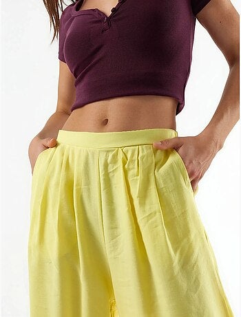 Pantalones de pierna ancha con pinzas busem