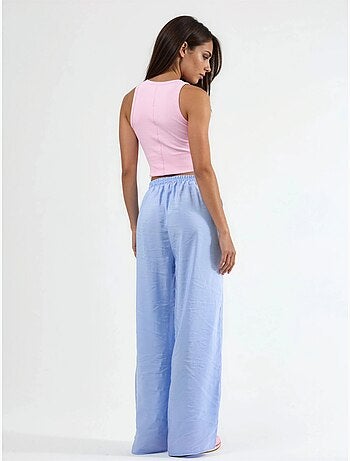 Pantalones de pierna ancha con pinzas busem