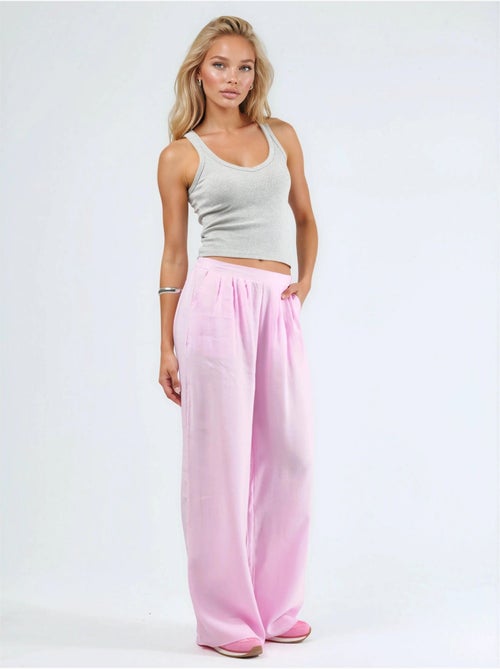Pantalones de pierna ancha con pinzas busem - Kiabi Pantalones de pierna ancha con pinzas busem - Kiabi