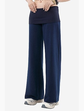 Pantalones de pierna ancha de talle alto busem