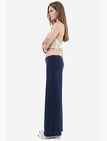 Pantalones de pierna ancha de talle alto busem