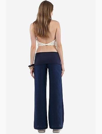 Pantalones de pierna ancha de talle alto busem