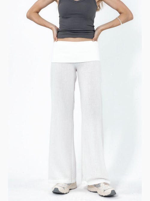 Pantalones de pierna ancha de talle alto busem - Kiabi
