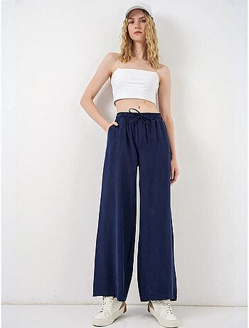 Pantalones de pierna ancha de talle alto con bolsillo bdart