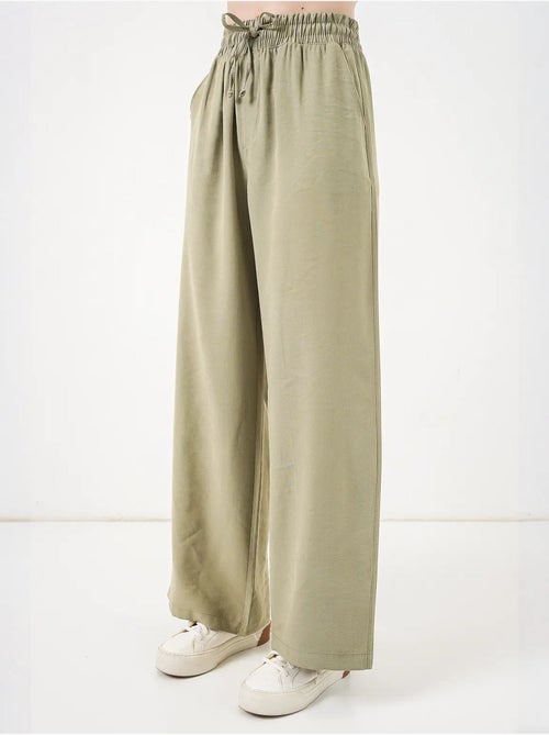 Pantalones de pierna ancha de talle alto con bolsillo bdart - Kiabi Pantalones de pierna ancha de talle alto con bolsillo bdart - Kiabi