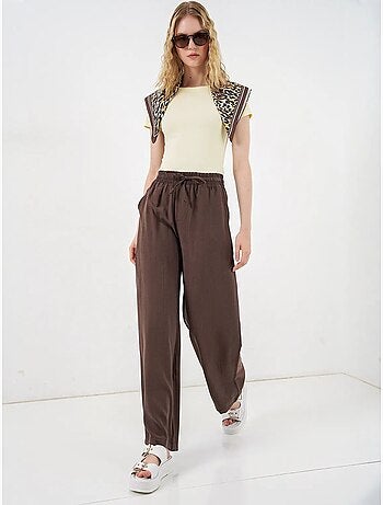 Pantalones de pierna ancha de talle alto con bolsillo bdart