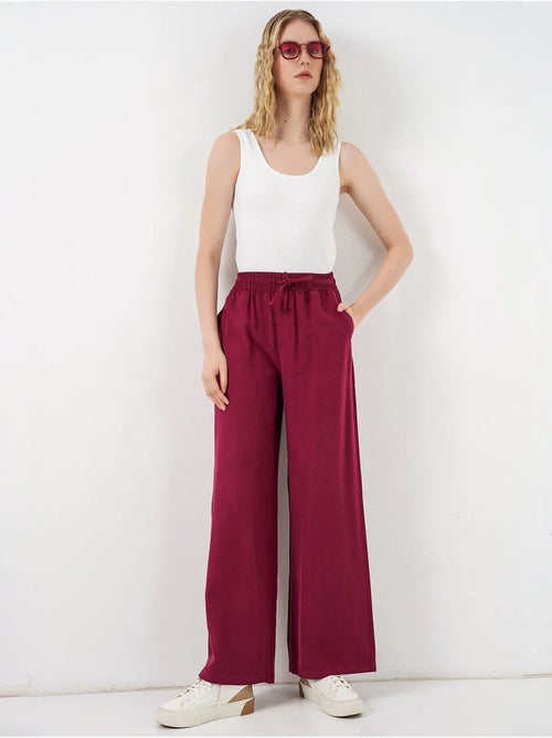 Pantalones de pierna ancha de talle alto con bolsillo bdart - Kiabi Pantalones de pierna ancha de talle alto con bolsillo bdart - Kiabi