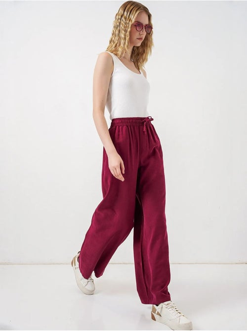 Pantalones de pierna ancha de talle alto con bolsillo bdart - Kiabi Pantalones de pierna ancha de talle alto con bolsillo bdart - Kiabi
