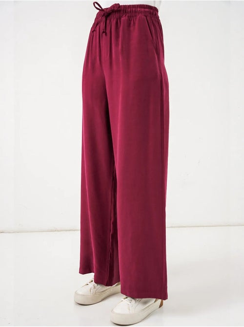 Pantalones de pierna ancha de talle alto con bolsillo bdart - Kiabi Pantalones de pierna ancha de talle alto con bolsillo bdart - Kiabi