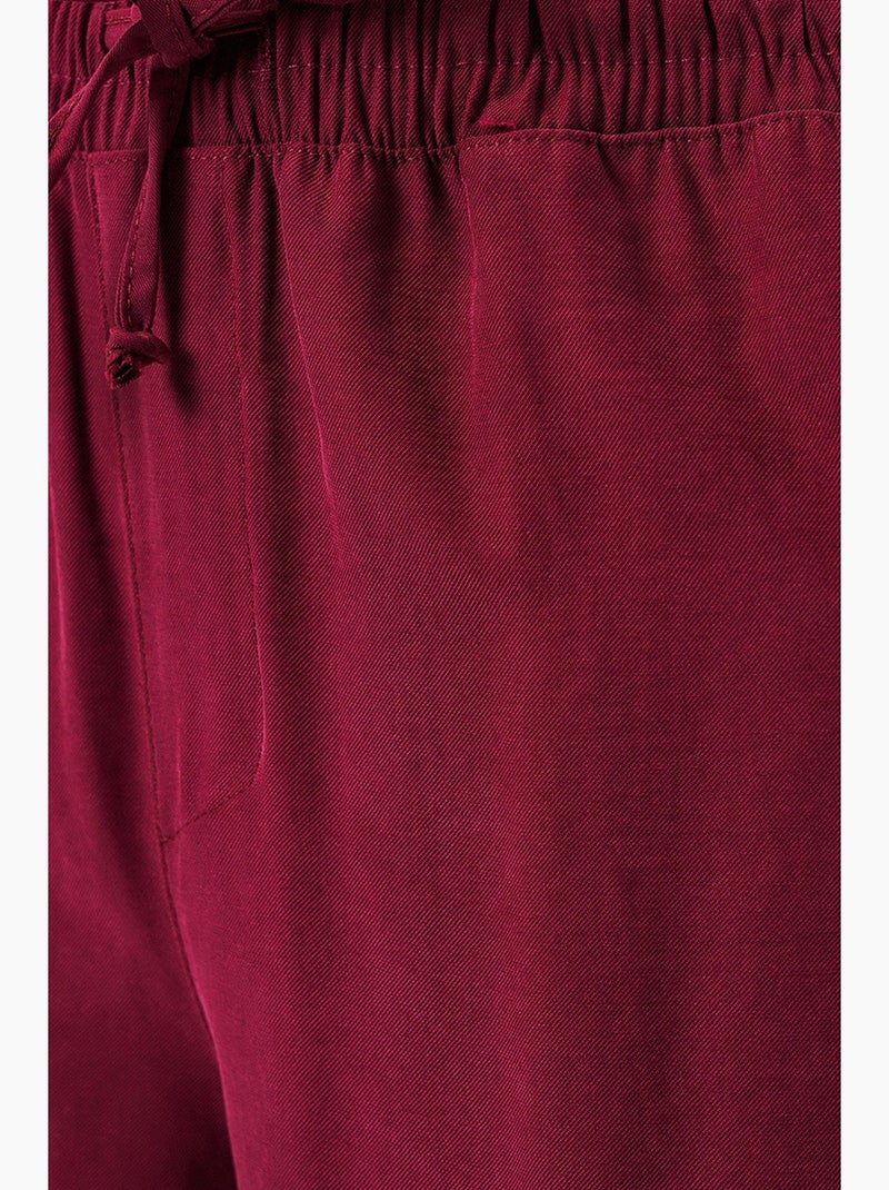 Pantalones de pierna ancha de talle alto con bolsillo bdart Rojo burdeos - Kiabi