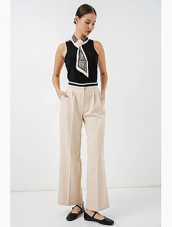Pantalones de pierna ancha de talle alto con bolsillos bdart