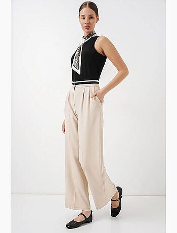 Pantalones de pierna ancha de talle alto con bolsillos bdart