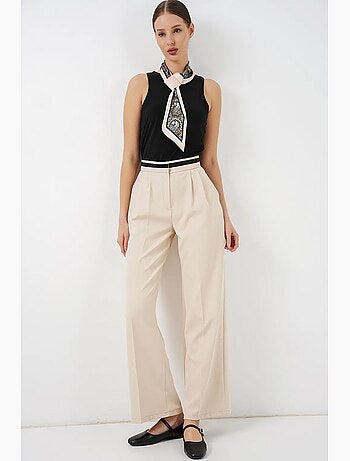 Pantalones de pierna ancha de talle alto con bolsillos bdart
