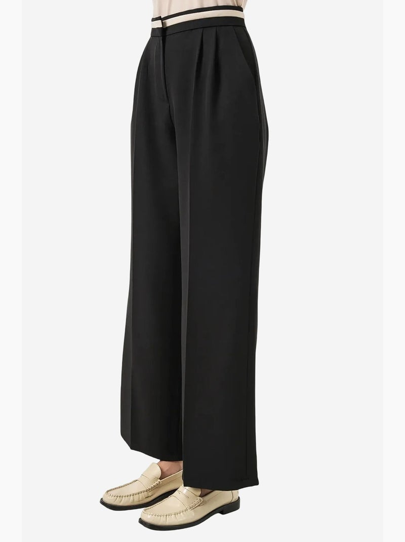 Pantalones de pierna ancha de talle alto con bolsillos bdart Negro - Kiabi