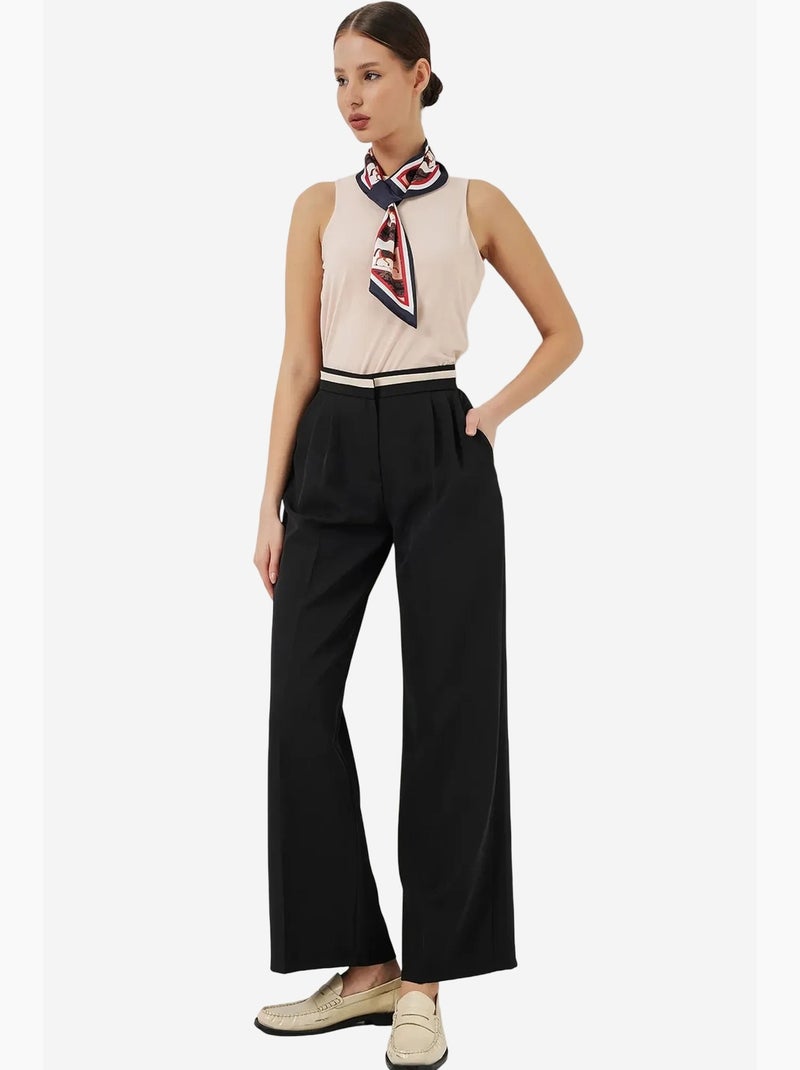 Pantalones de pierna ancha de talle alto con bolsillos bdart Negro - Kiabi