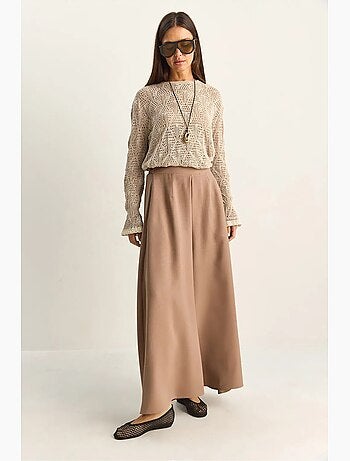Pantalones de pierna ancha de talle alto lucci