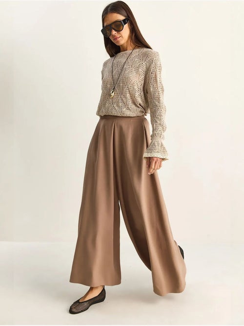Pantalones de pierna ancha de talle alto lucci - Kiabi Pantalones de pierna ancha de talle alto lucci - Kiabi