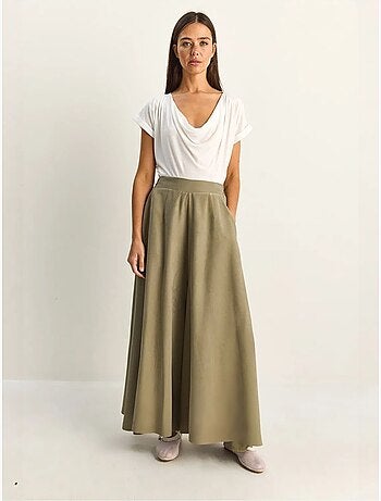 Pantalones de pierna ancha de talle alto lucci