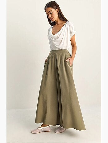 Pantalones de pierna ancha de talle alto lucci