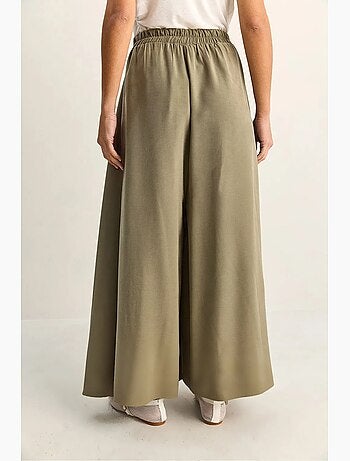 Pantalones de pierna ancha de talle alto lucci