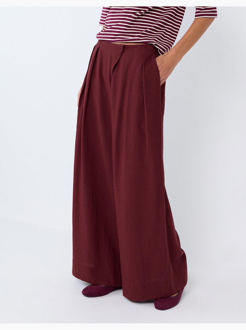 Pantalones de pierna ancha, mo fashion Rojo - Kiabi