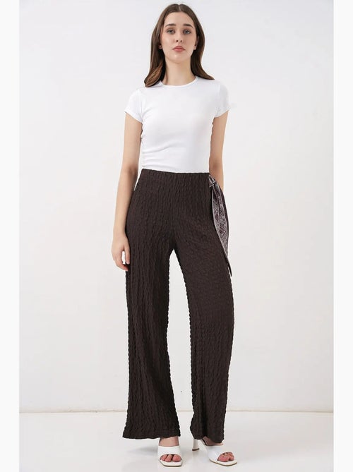 Pantalones de pierna ancha y cintura alta con detalle de lazo bdart - Kiabi Pantalones de pierna ancha y cintura alta con detalle de lazo bdart - Kiabi