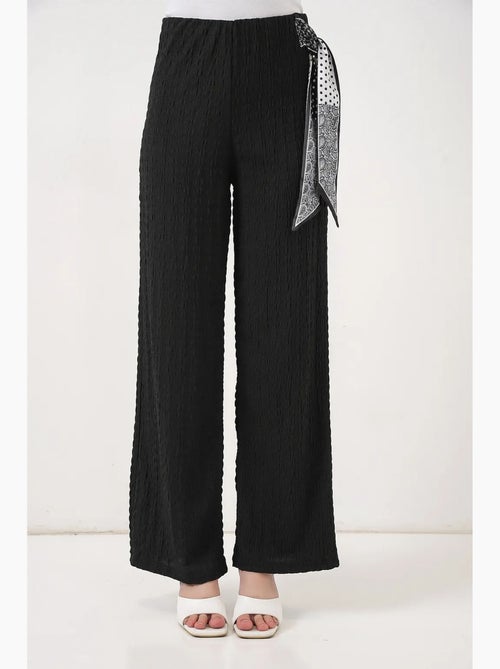 Pantalones de pierna ancha y cintura alta con detalle de lazo bdart - Kiabi Pantalones de pierna ancha y cintura alta con detalle de lazo bdart - Kiabi