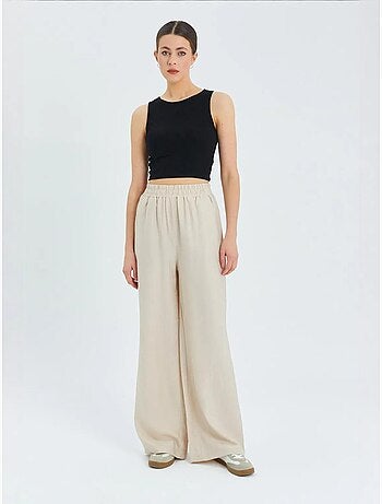 Pantalones de pierna ancha y cintura alta mixray