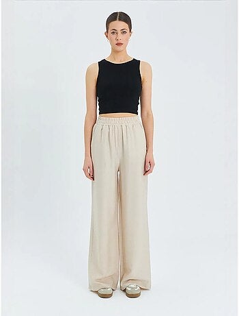 Pantalones de pierna ancha y cintura alta mixray
