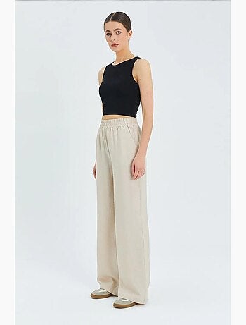Pantalones de pierna ancha y cintura alta mixray