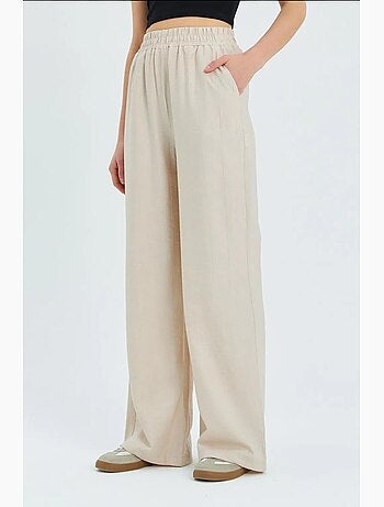 Pantalones de pierna ancha y cintura alta mixray
