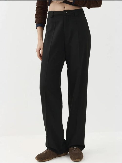 Pantalones de pierna recta, cintura normal y cierre de botón hiccup - Kiabi