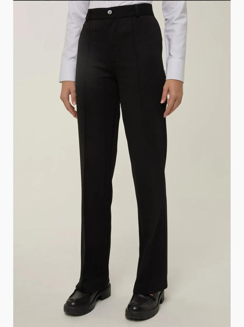 Pantalones de pierna recta con detalle de costura hiccup - Kiabi Pantalones de pierna recta con detalle de costura hiccup - Kiabi