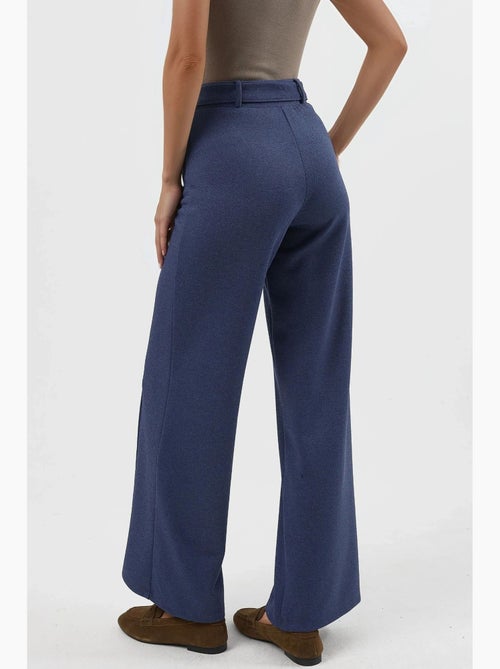 Pantalones de pierna recta de talle alto con cinturón busem - Kiabi