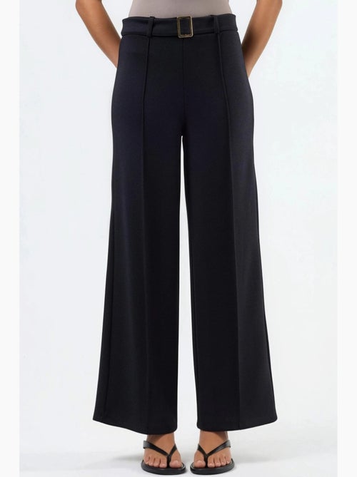 Pantalones de pierna recta de talle alto con cinturón busem - Kiabi