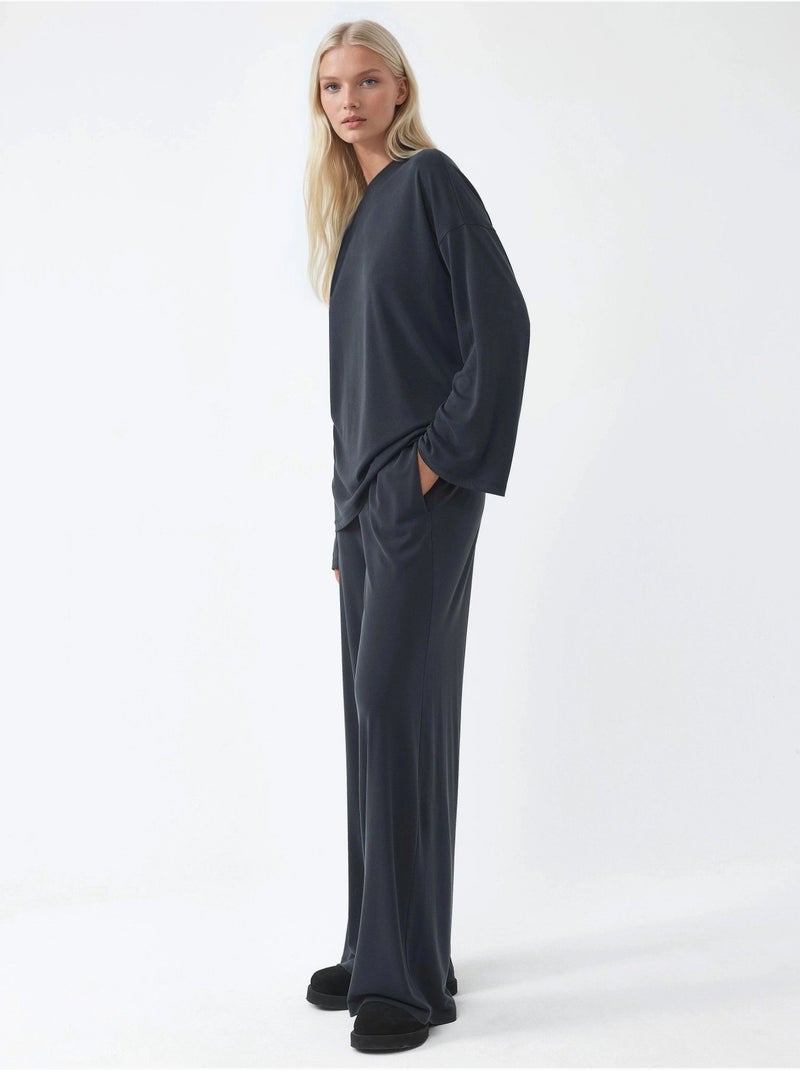 Pantalones de pierna recta sin cierre busem Gris negro - Kiabi