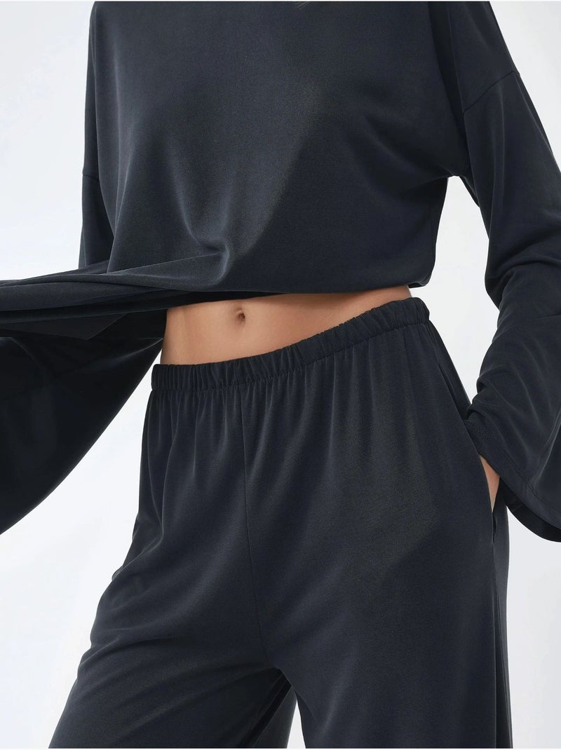 Pantalones de pierna recta sin cierre busem Gris negro - Kiabi