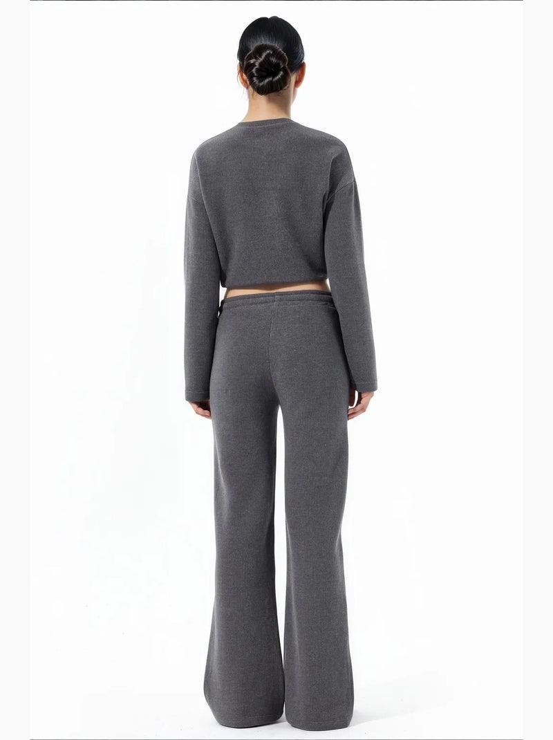 Pantalones de poliéster-algodón para mujer busem Gris negro - Kiabi