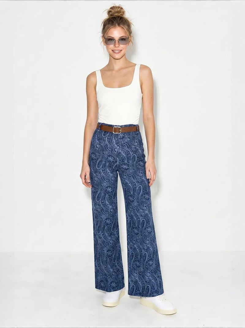 Pantalones de poliéster-algodón para mujer lucci Azul marino - Kiabi